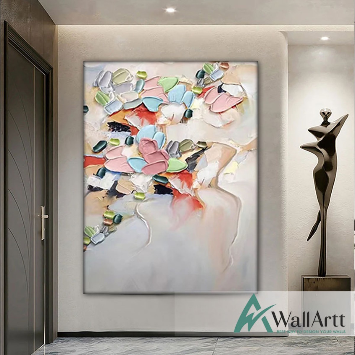 Abstract Color Pieces II 3d Heavy Textured Partial Oil Painting